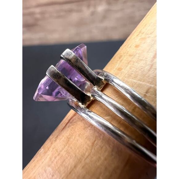 Vintage Rose de France amethyst sterling silver ring size 7 - Picture 11 of 16